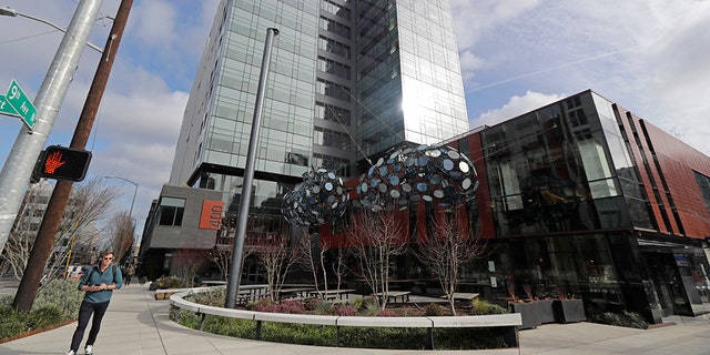 The Brazil Building is shown on Amazon's Seattle campus on Wednesday in Seattle. 