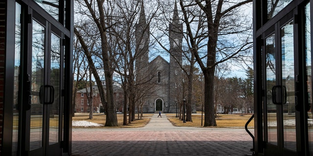 The Bowdoin College campus is nearly empty during spring break, Wednesday, March 11, 2020, in Brunswick, Maine. The school has announced that it's asking students not to return to campus following spring break and will hold classes online due to concerns about the coronavirus. Maine still has no confirmed cases of coronavirus.
