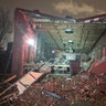 Bricks from a collapsed wall at the Geist restaurant litter the ground after a tornado touched down in downtown Nashville on Tuesday, March 3, 2020.