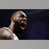 Los Angeles Lakers forward LeBron James celebrates during their victory against the Los Angeles Clippers in Los Angeles, March 8, 2020. 
