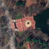 Satellite image provided by Maxar Technologies shows an aerial view of the Bethesda Fountain in Central Park, New York, March 11, 2020.