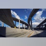 Extremely light traffic moves along the CA-110 highway towards downtown Los Angeles, March 23, 2020.