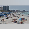 Visitors enjoy Clearwater Beach in Clearwater Beach, Florida, March 18, 2020. 