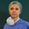 Intensive care unit nurse Michela Pagati, 48, poses for a photo at the Brescia Spedali Civili Hospital, in Brescia, Italy, March 27, 2020.