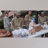 Members of the New York National Guard help to organize and distribute food to families on free or reduced school lunch programs in New Rochelle, N.Y., March 12, 2020.