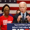 Former Vice President Joe Biden speaking at a campaign event in Columbus, Ohio.