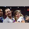 Tom Brady celebrates with Vivian Lake Brady after his 13-3 win against Los Angeles Rams during Super Bowl LIII at Mercedes-Benz Stadium on Feb. 3, 2019 in Atlanta, Ga.