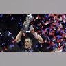 New England Patriots' Tom Brady raises the Vince Lombardi Trophy after defeating the Atlanta Falcons on on Feb. 5, 2017.