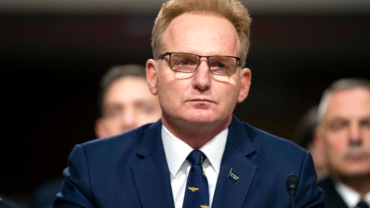 Acting Navy Secretary Thomas Modly testifies during a hearing of the Senate Armed Services Committee about about ongoing reports of substandard housing conditions in Washington, on Capitol Hill last December. Modly’s trip to the coronavirus-stricken USS Theodore Roosevelt last weekend cost him his job, a two-week quarantine — and the American taxpayer a reported $243,000.<br data-cke-eol="1">
(AP Photo/Alex Brandon, File)