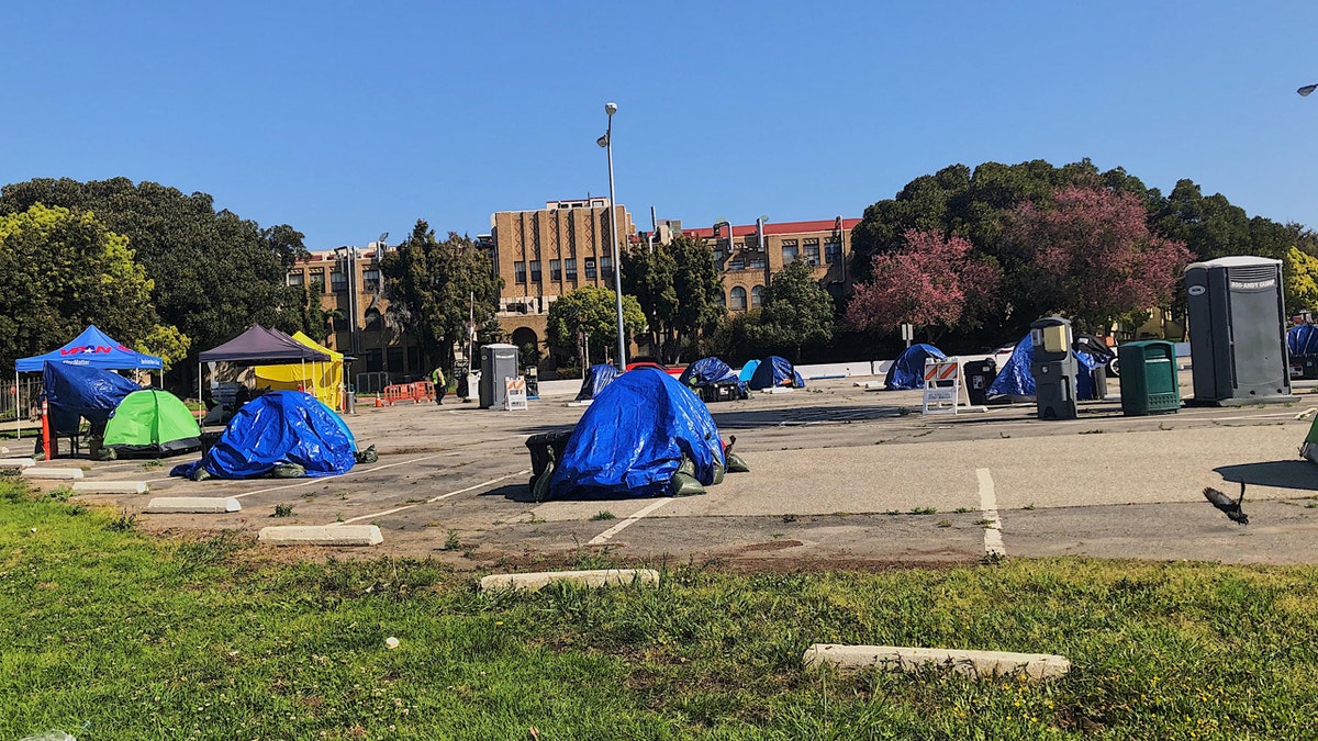 About 25 tents are currently up on the VA's land with the possibility that more will be added.