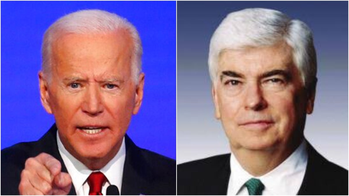 The presidential campaign of Joe Biden, left, has announced that a panel to recommend Biden's running mate will include former U.S. Sen. Chris Dodd, D-Conn., a former chairman of the Senate Banking Committee and ex-lobbyist for Hollywood movie studios.