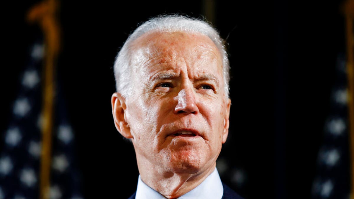 FILE - In this March 12, 2020, file photo, Democratic presidential candidate former Vice President Joe Biden speaks in Wilmington, Del. Biden has won the Alaska Democrats' party-run presidential primary, defeating Sen. Bernie Sanders on Saturday, April 11, days after Sanders suspended his campaign. (AP Photo/Matt Rourke, File)