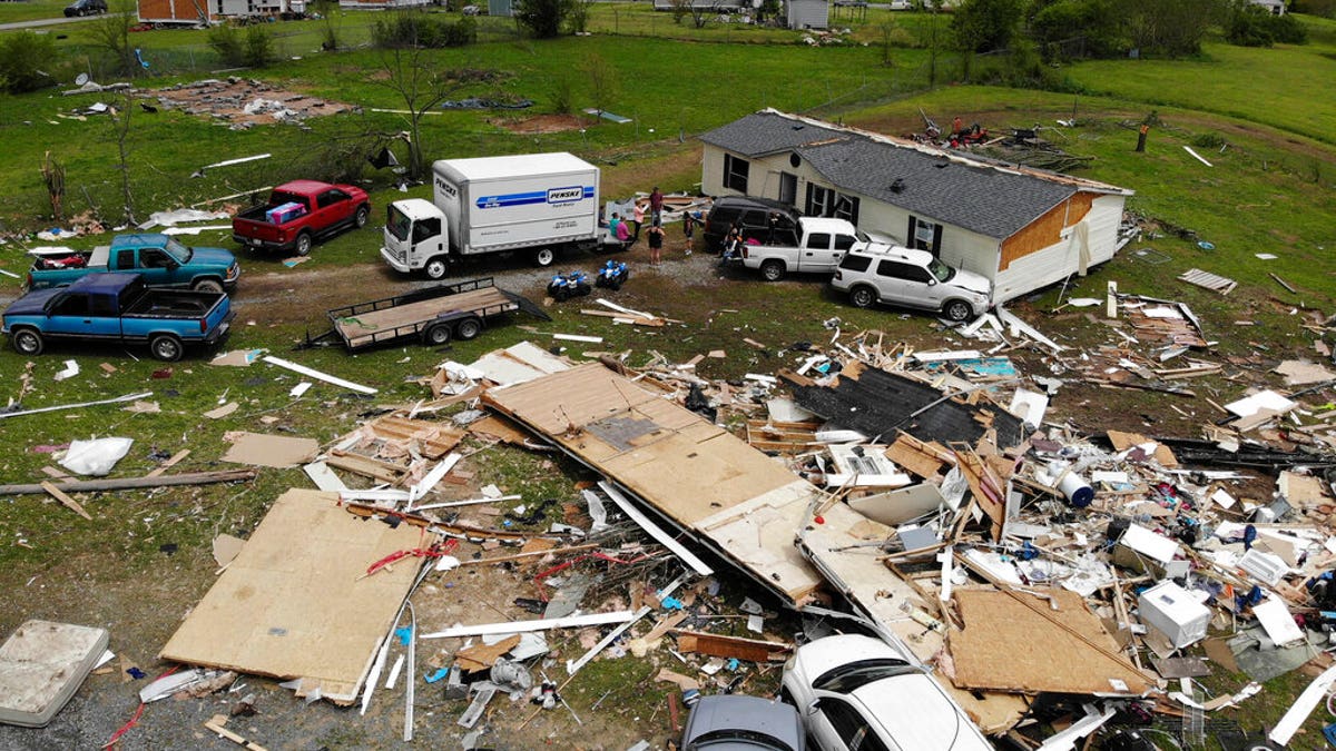 A mobile-home park that saw multiple deaths after a tornado hit over the weekend in Chatsworth, Georgia.