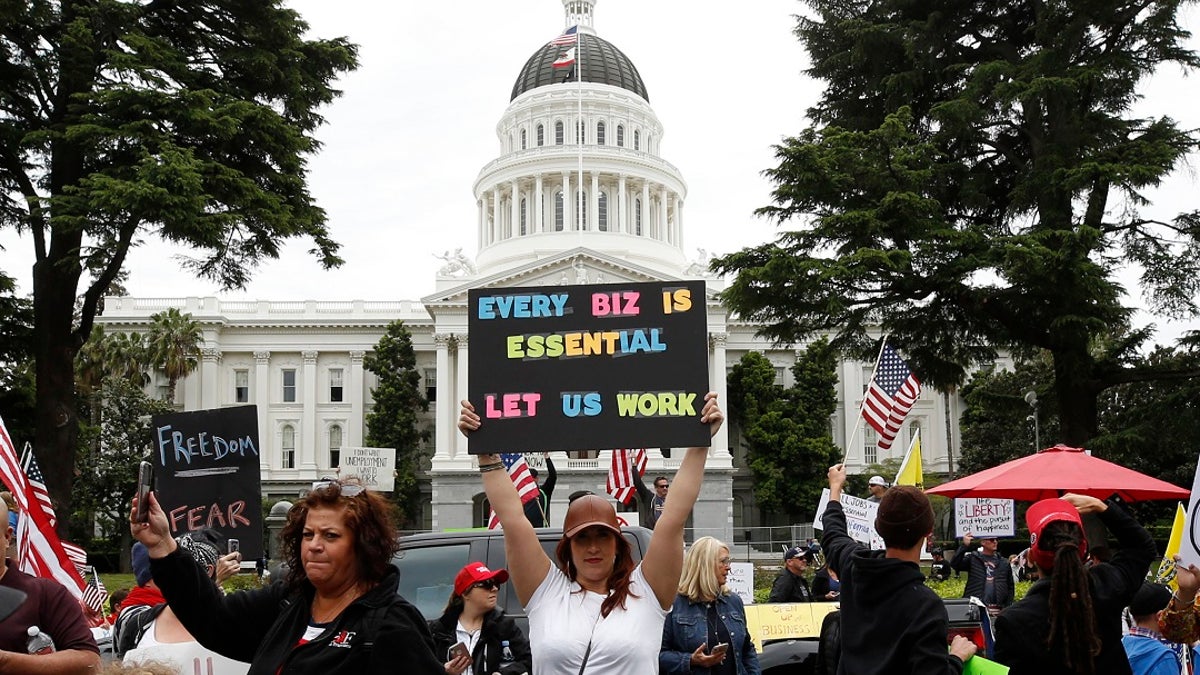 Protesters rally at the state Capitol in Sacramento, Calif., in an undated photo. (Associated Press)