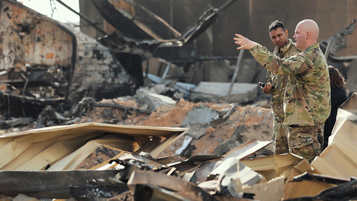 Walk through of the impact site at Al Asad Air Base, Iraq, Jan. 13, 2020. (U.S. Army photo by Spc. Derek Mustard)
