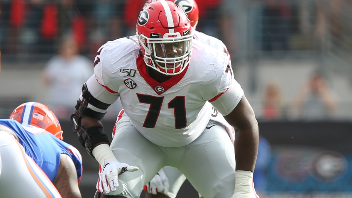 The Giants took Andrew Thomas. (Photo by David Rosenblum/Icon Sportswire via Getty Images)