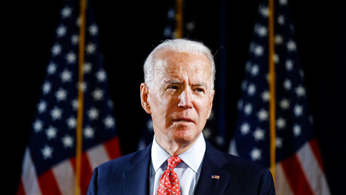 Democratic presidential candidate former Vice President Joe Biden speaks about the coronavirus in Wilmington, Del. 