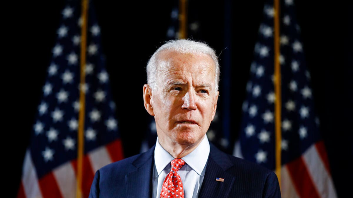 FILE - In this March 12, 2020, file photo Democratic presidential candidate former Vice President Joe Biden speaks about the coronavirus in Wilmington, Del. (AP Photo/Matt Rourke, File)