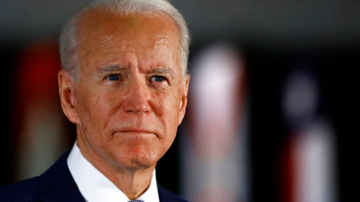 FILE - In this March 10, 2020, file photo Democratic presidential candidate former Vice President Joe Biden speaks to members of the press at the National Constitution Center in Philadelphia. (AP Photo/Matt Rourke, File)