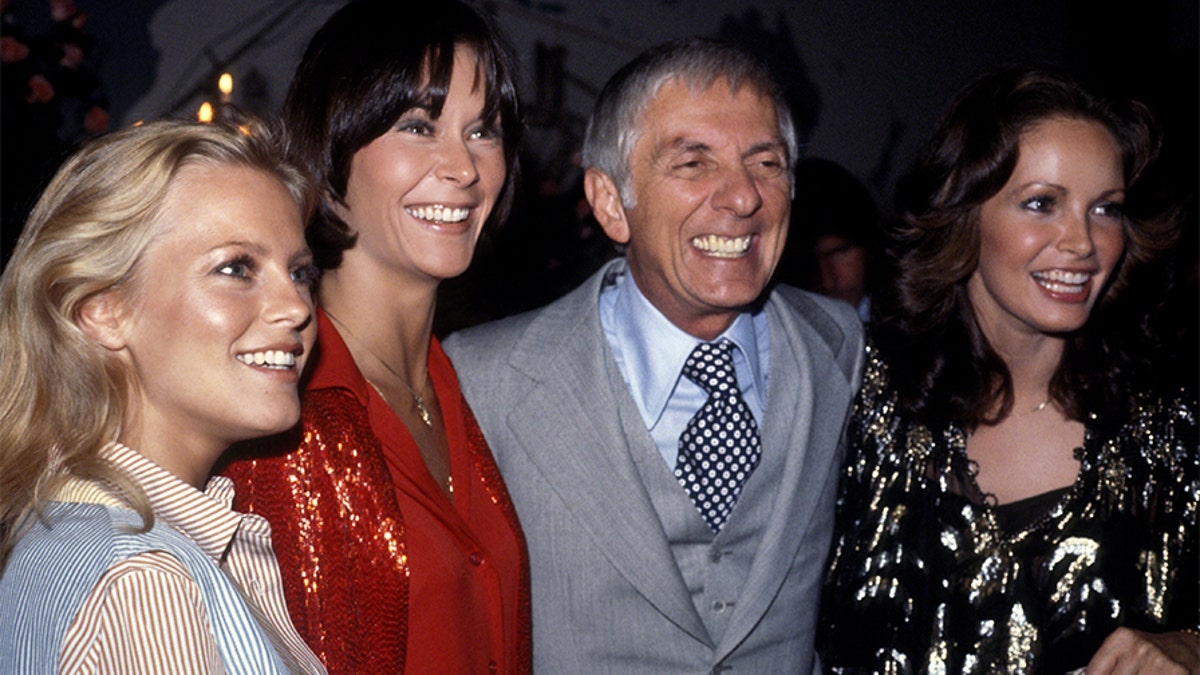 'Charlie's Angels' cast with Aaron Spelling circa 1978 in Los Angeles, Calif.