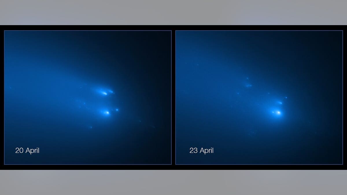 The NASA/ESA Hubble Space Telescope captured images of the breakup of Comet C/2019 Y4 (ATLAS).