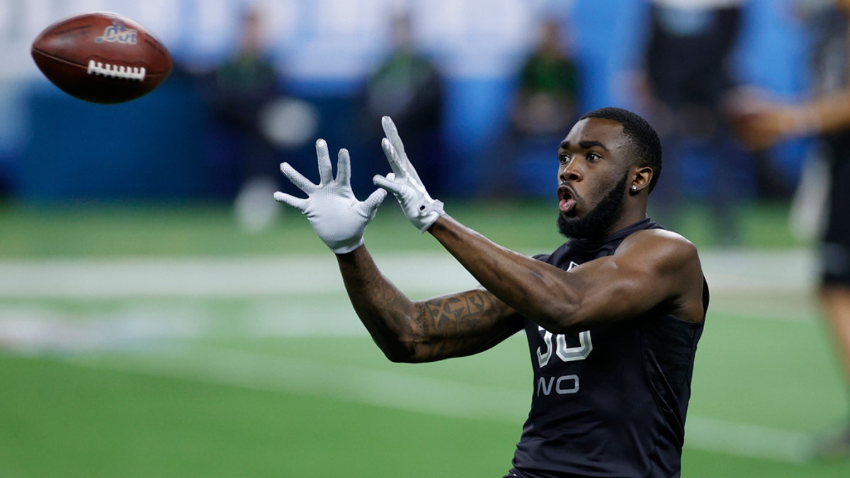 Denzel Mims fell to the second round. (Photo by Joe Robbins/Getty Images)