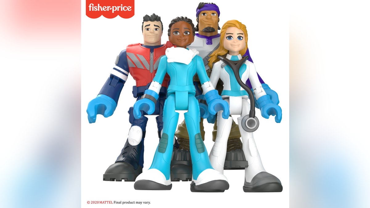Fisher-Price's #ThankYouHeroes line will consist of 16 action figures representing doctors, nurses, EMTs and delivery drivers. A special-edition 5-pack made for the brand's Little People line will also include a grocery store worker.