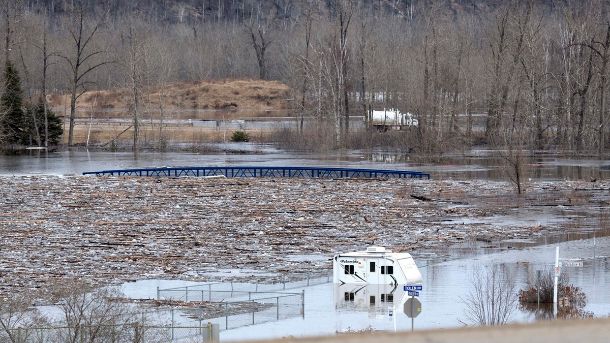 Flooding in Fort McMurray, Alberta as seen on Monday, April 27, 2020.