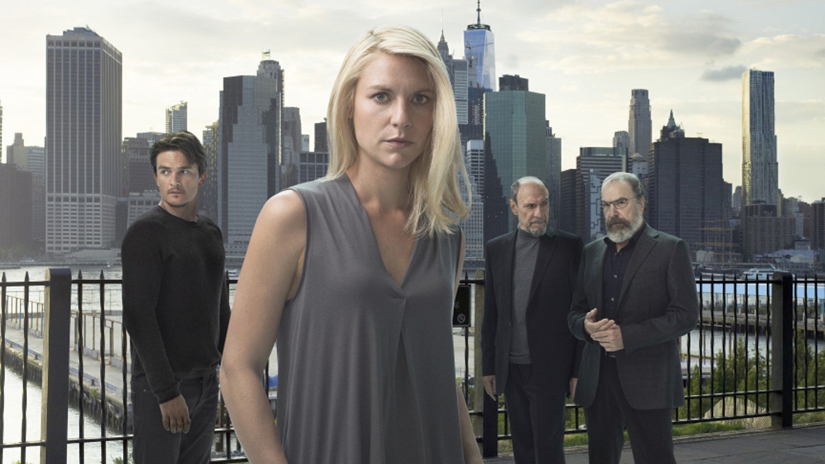 'Homeland' cast L-R: Rupert Friend as Peter, Claire Danes as Carrie, F. Murray Abraham as Dar and Mandy Patinkin as Saul.