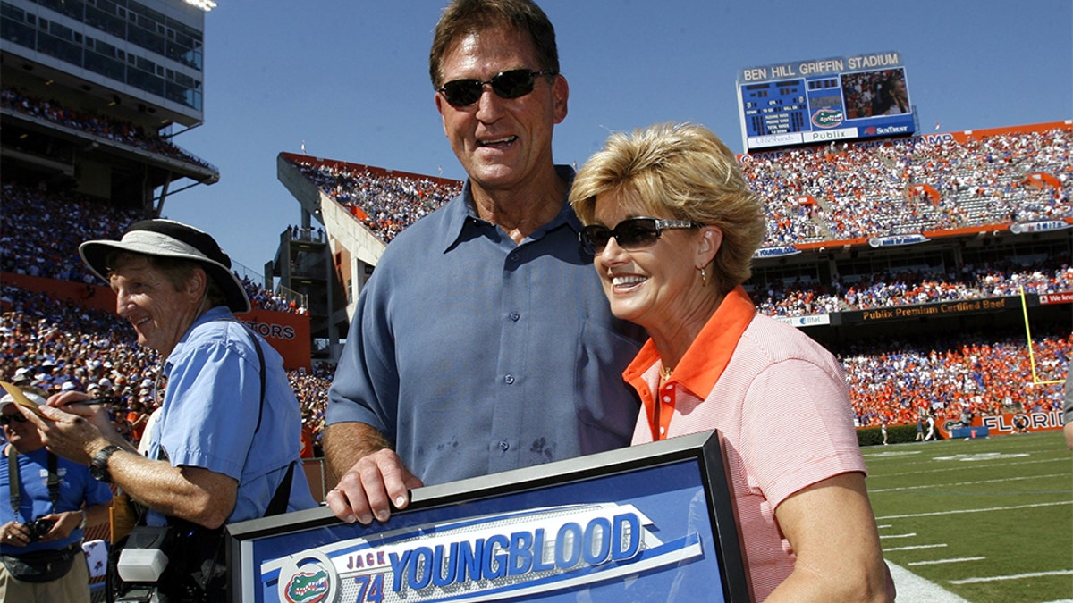Former University of Florida great, Jack Youngblood, is honored during a pregame ceremony Saturday at Ben Hill Griffin Stadium in Gainesville, Florida on September 30, 2006. (Photo by J. Meric/WireImage)