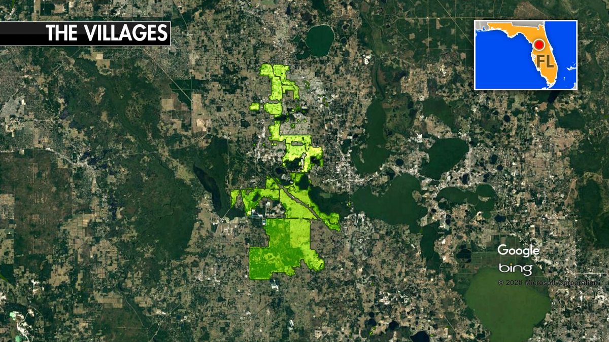 The Villages encompasses over 32 square miles in Central Florida, making it one of the nation's largest retirement communities (Fox News).