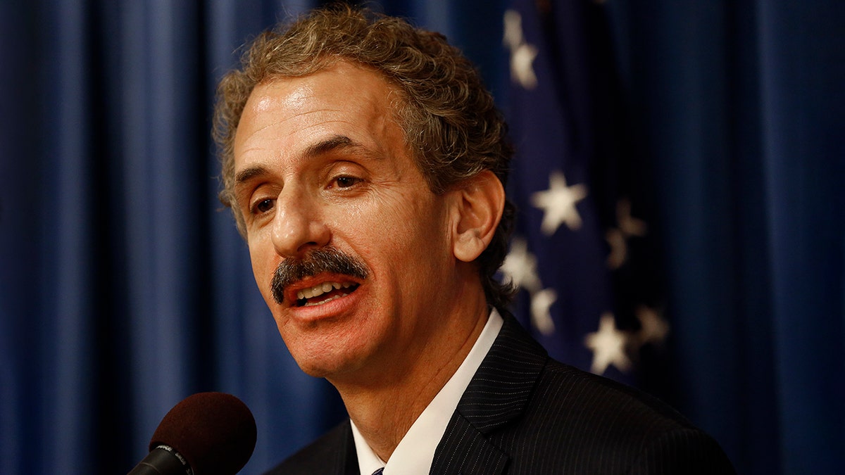 LOS ANGELES, CA-AUGUST 22, 2017: Los Angeles City Attorney Mike Feuer holds a news conference at City Hall in downtown Los Angeles. (Photo by Mel Melcon/Los Angeles Times via Getty Images)