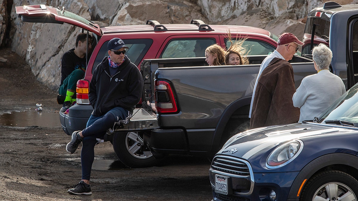 POINT MUGU, CA - APRIL 11: Visitors to Pt. Mugu ignore no parking as well as coronavirus and social distancing restrictions on Saturday, April 11, 2020 in Point Mugu, CA. (Brian van der Brug / Los Angeles Times)
