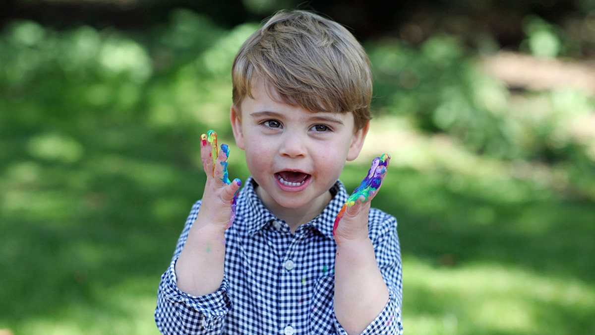In this undated photo released Wednesday April 22, 2020, by Kensington Palace, showing Britain's Prince Louis, who celebrates his second birthday Thursday, April 23, 2020, in this photo taken by his mother, Kate the Duchess of Cambridge.