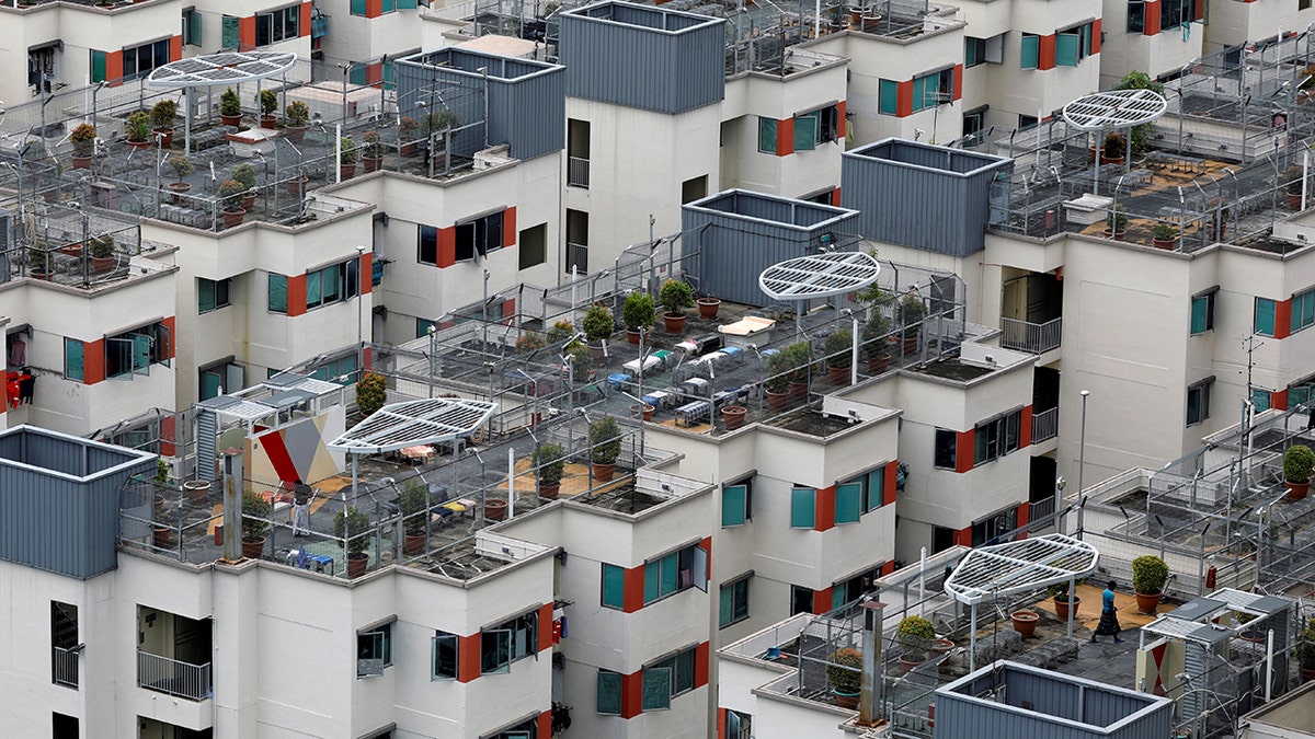 A general view of Westlite Dormitory in Singapore, one of the two workers’ dormitories designated as isolation areas to curb the spread of coronavirus.