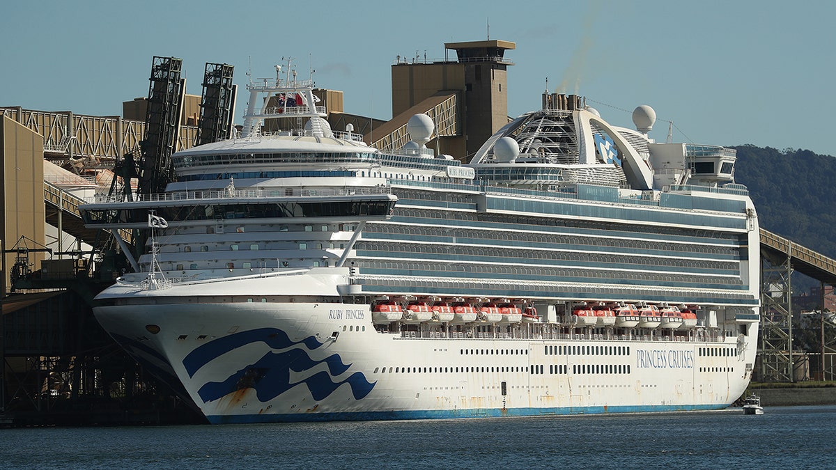 The Ruby Princess cruise ship, seen here docked at Port Kembia in New South Wales on April 6, is at the center of a criminal investigation by New South Wales police.