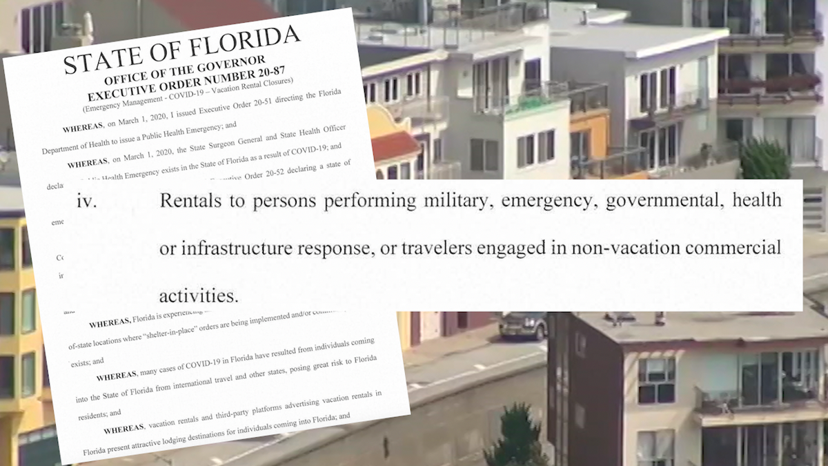 Florida's executive order against short term rental bans. 