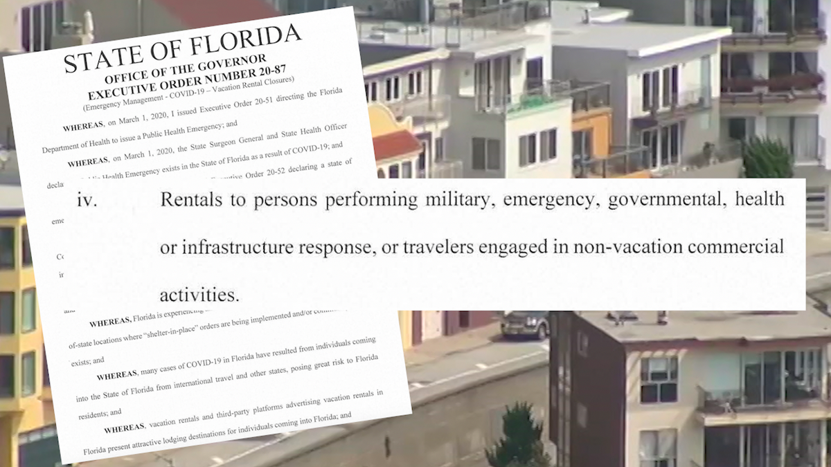 Florida's executive order against short term rental bans.