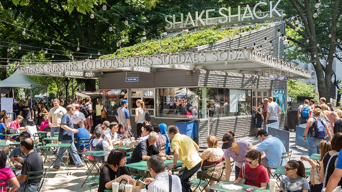 Diners at Shake Shack Madison Square Park