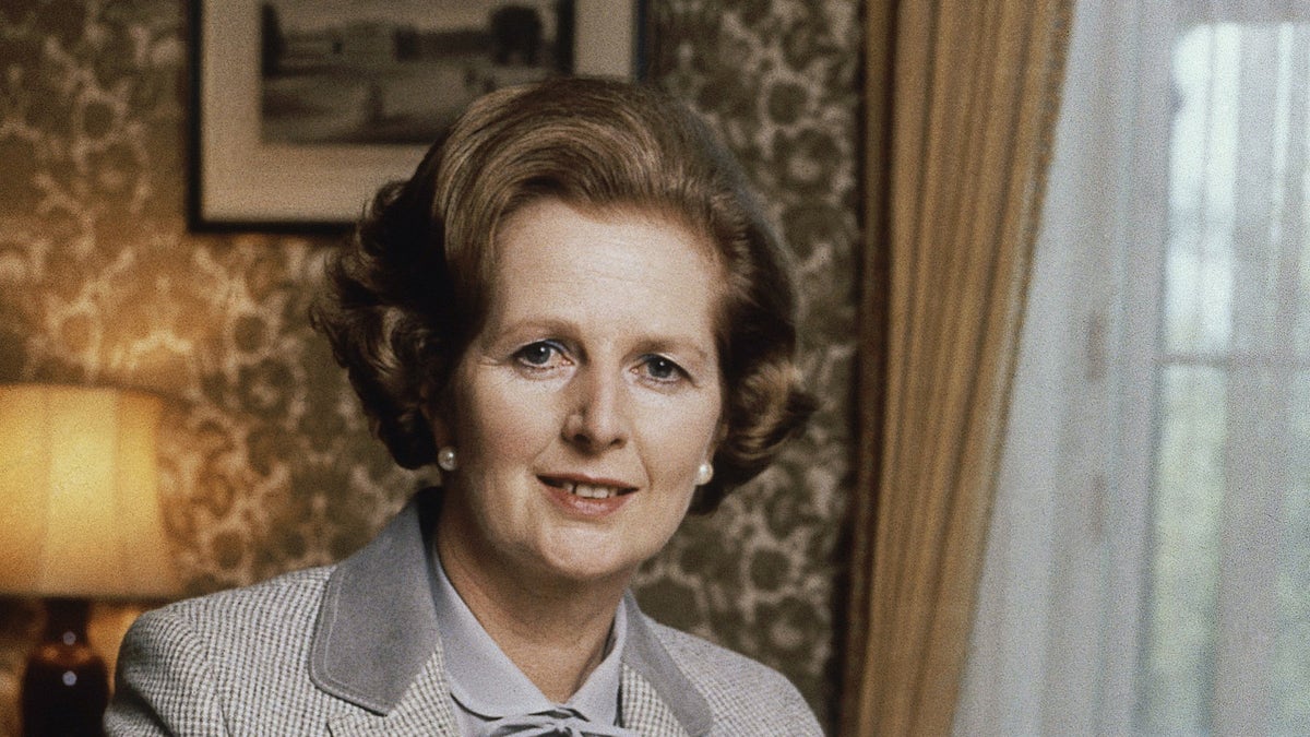FILE - In this 1980 file photo, British Prime Minister Margaret Thatcher poses for a photograph in London. (AP Photo/Gerald Penny, File)