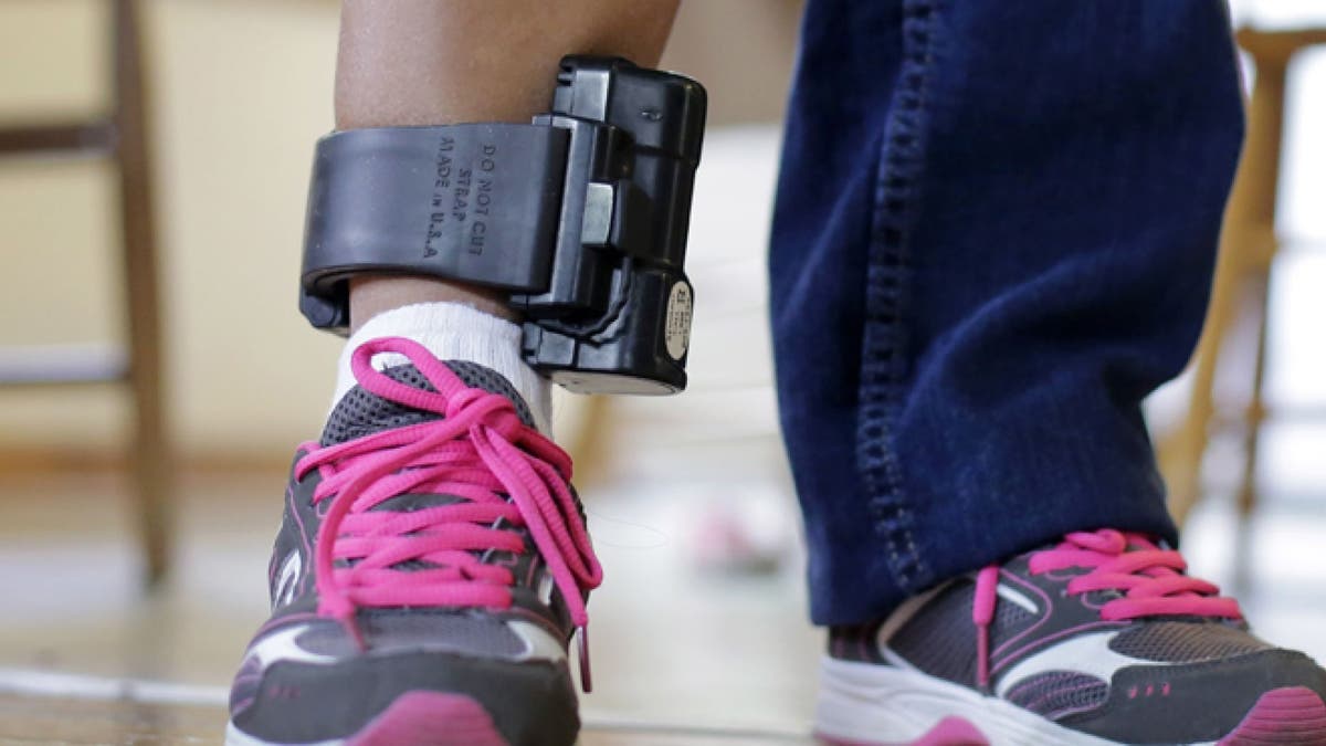 A suspect wears an ankle monitor in San Antonio, Texas, July 27, 2015. (Associated Press)