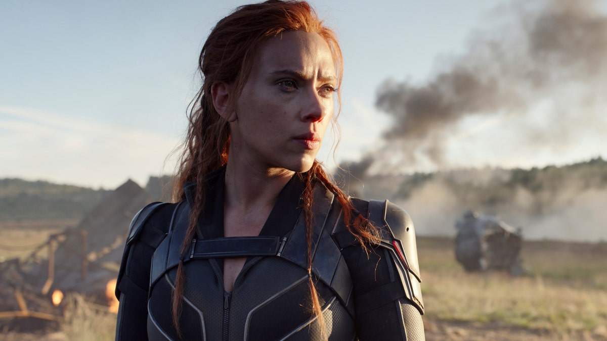 This image released by Disney/Marvel Studios shows Scarlett Johansson in a scene from 'Black Widow.' (Marvel Studios/Disney via AP, File)