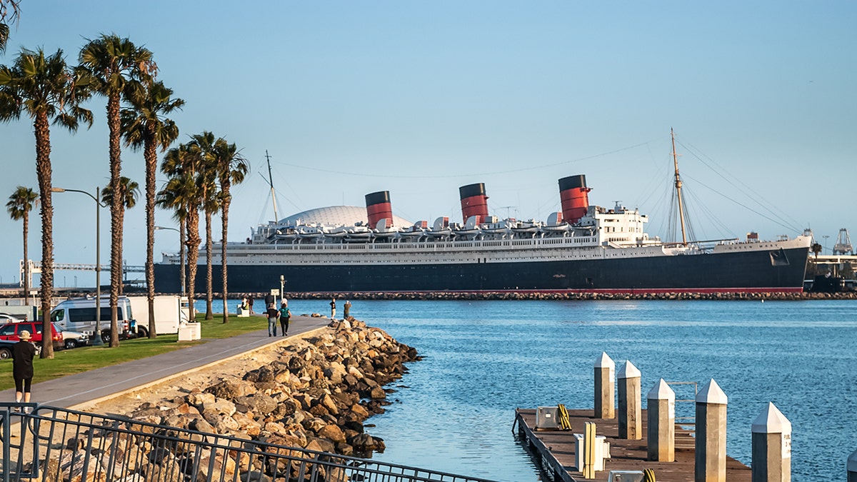 The historic Queen Mary cruise ship has been moored in California's Long Beach Harbor since it officially retired from transatlantic crossings more than 50 years ago.