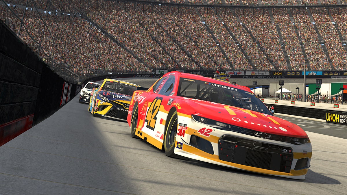 Larson took part in the eNASCAR iRacing Pro Invitational Series on Bristol Motor Speedway on April. 5.