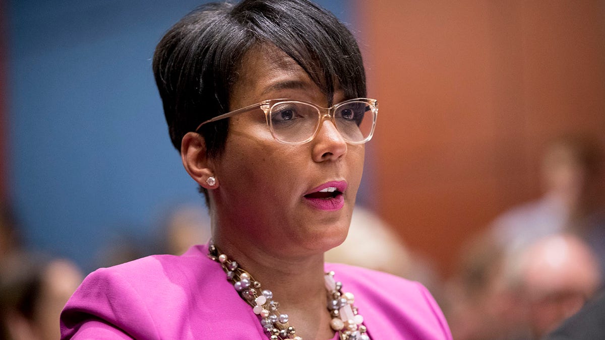 In this July 17, 2019 file photo shows Atlanta Mayor Keisha Lance Bottoms speaks during a Senate Democrats' Special Committee on the Climate Crisis on Capitol Hill in Washington. (AP Photo/Andrew Harnik)