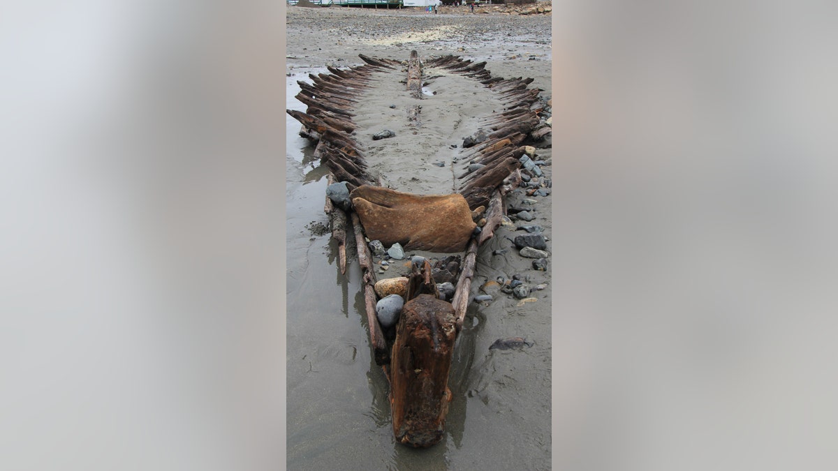 The wreck on York beach in Maine.