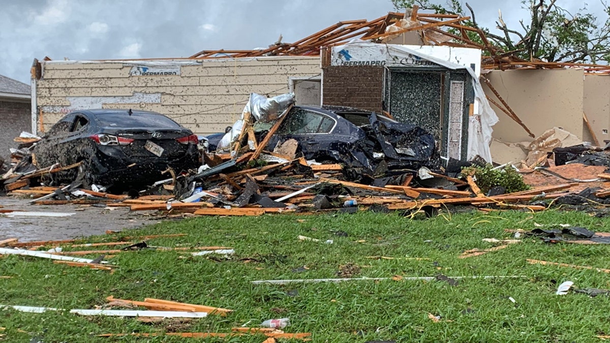Damage in Monroe, La., after a tornado struck on Easter Sunday.