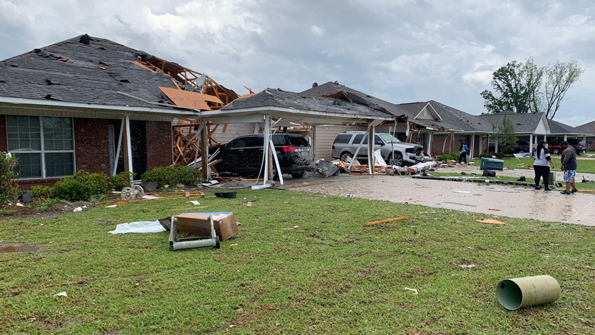 Damage in Monroe, La., after a tornado struck on Easter Sunday.