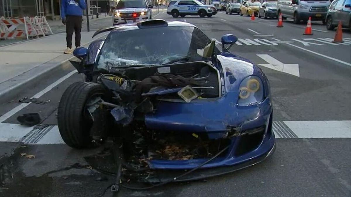 The driver of a $750,000 Gemballa Mirage GT lost control and struck several vehicles on a New York City street.