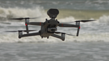 A drone belonging to the Volusia County Sheriff's Office in Florida. The unmanned aircraft has the ability to play a pre-recorded message to encourage social distancing.